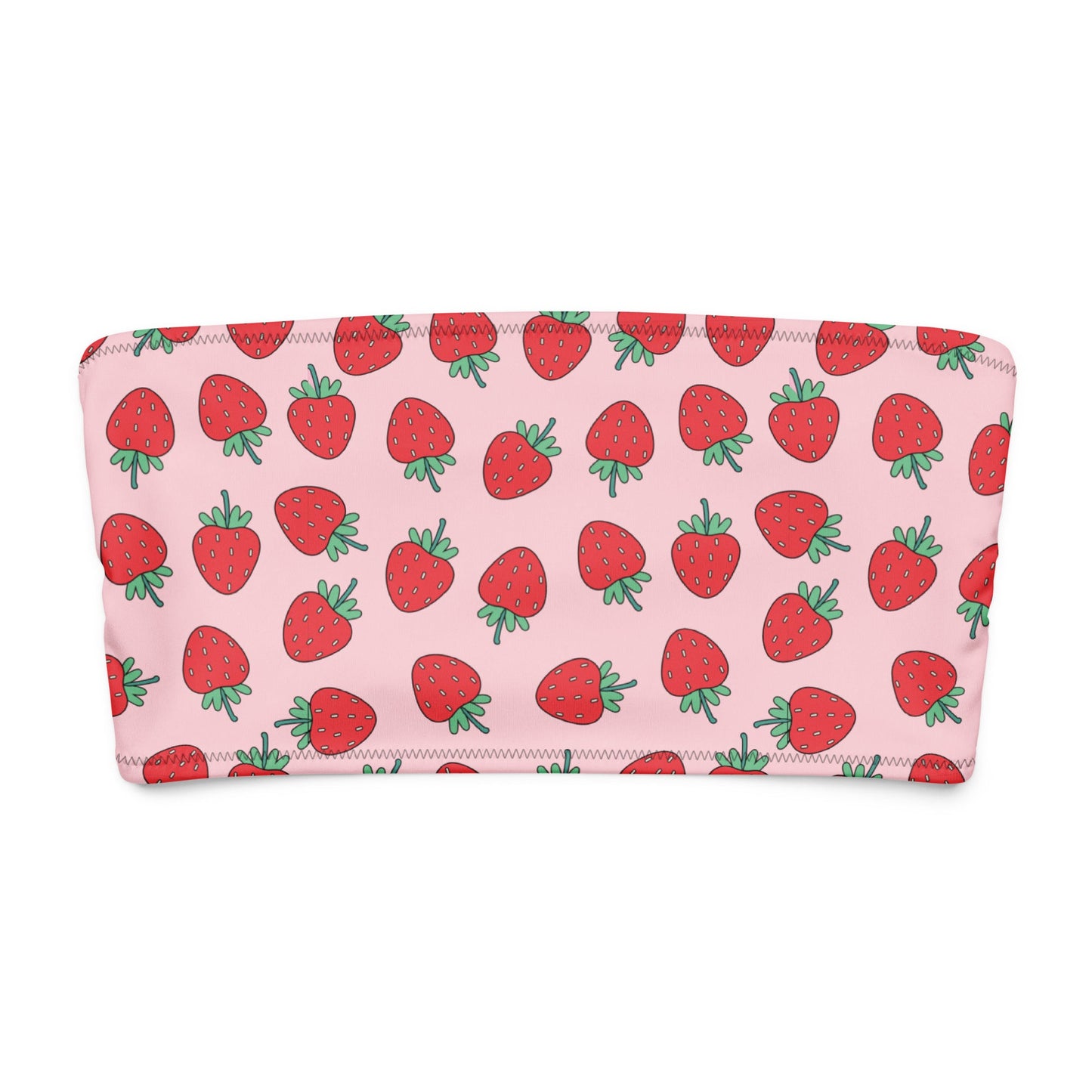 Strawberry Patch Bandeau Bikini Top - Graphic Punks