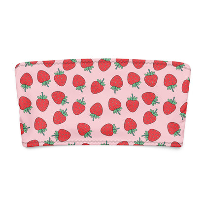 Strawberry Patch Bandeau Bikini Top - Graphic Punks