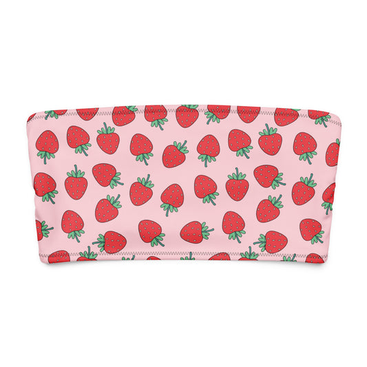 Strawberry Patch Bandeau Bikini Top - Graphic Punks