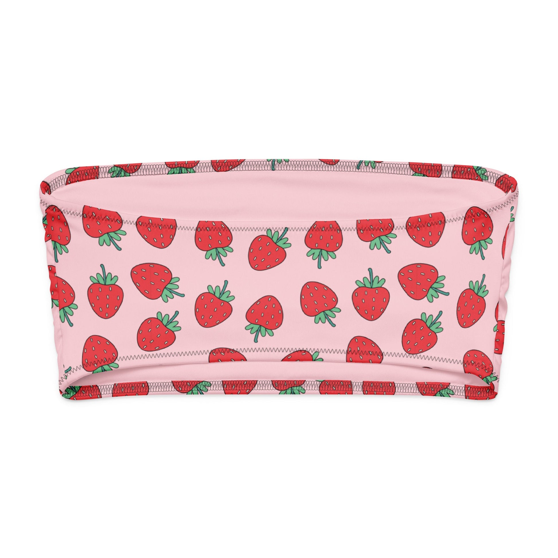 Strawberry Patch Bandeau Bikini Top - Graphic Punks