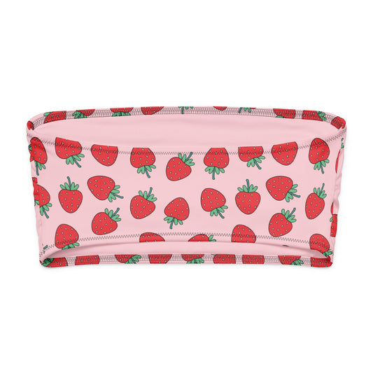 Strawberry Patch Bandeau Bikini Top - Graphic Punks