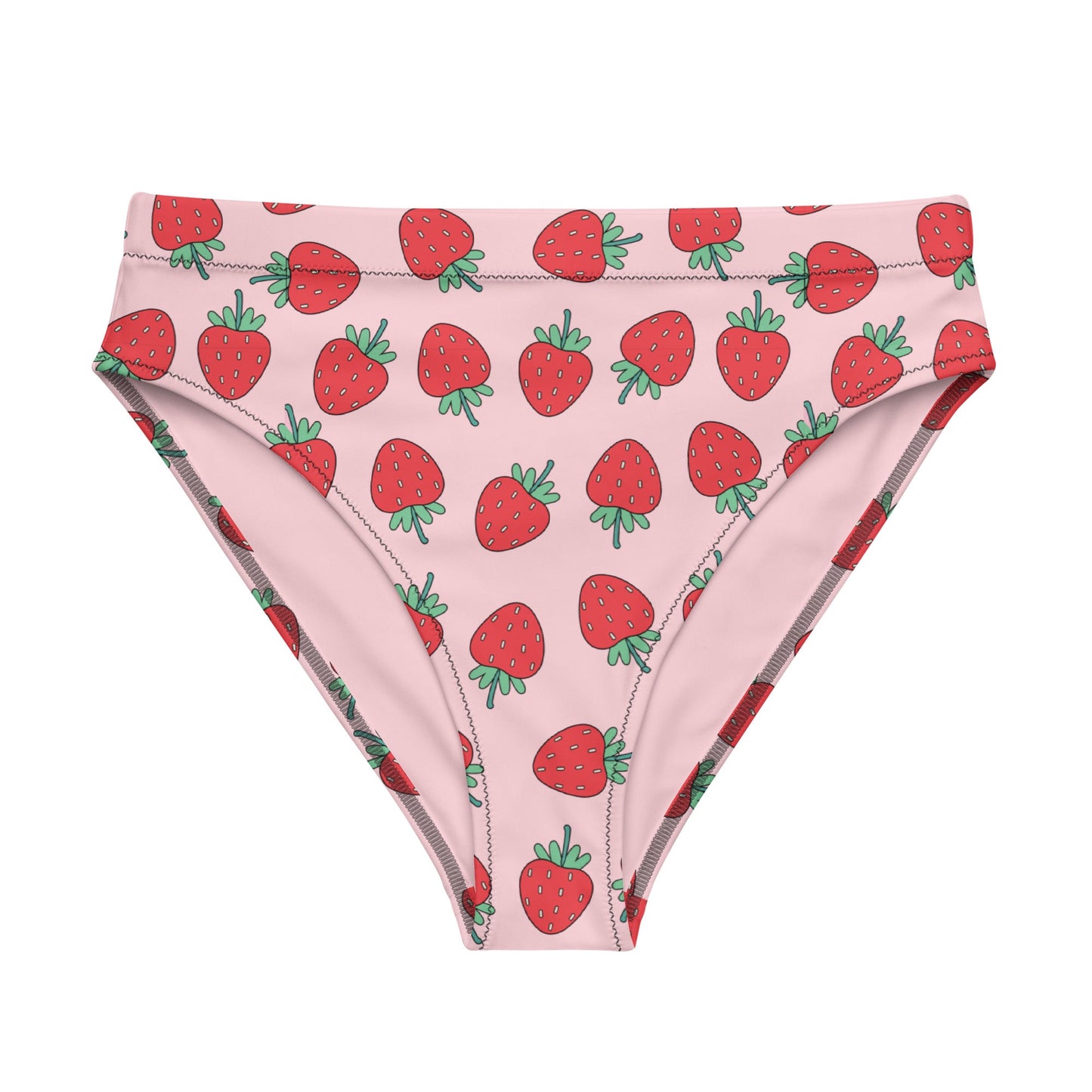 Strawberry Patch High - Waisted Bikini Bottom - Graphic Punks