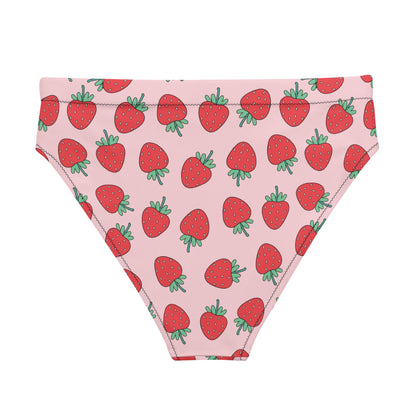 Strawberry Patch High - Waisted Bikini Bottom - Graphic Punks