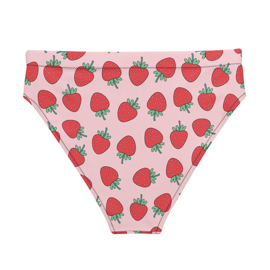 Strawberry Patch High - Waisted Bikini Bottom - Graphic Punks