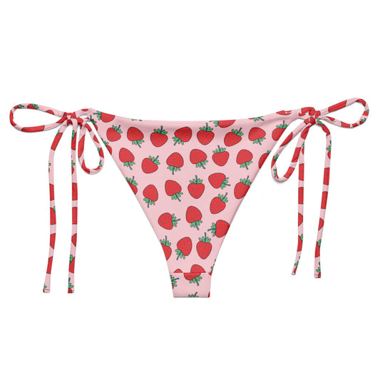 Strawberry Patch String Bikini Bottom - Graphic Punks