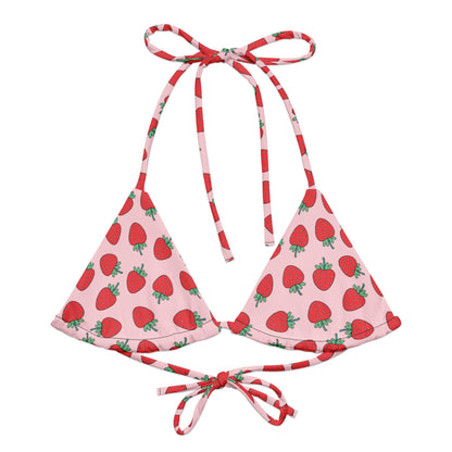 Strawberry Patch String Bikini Top - Graphic Punks