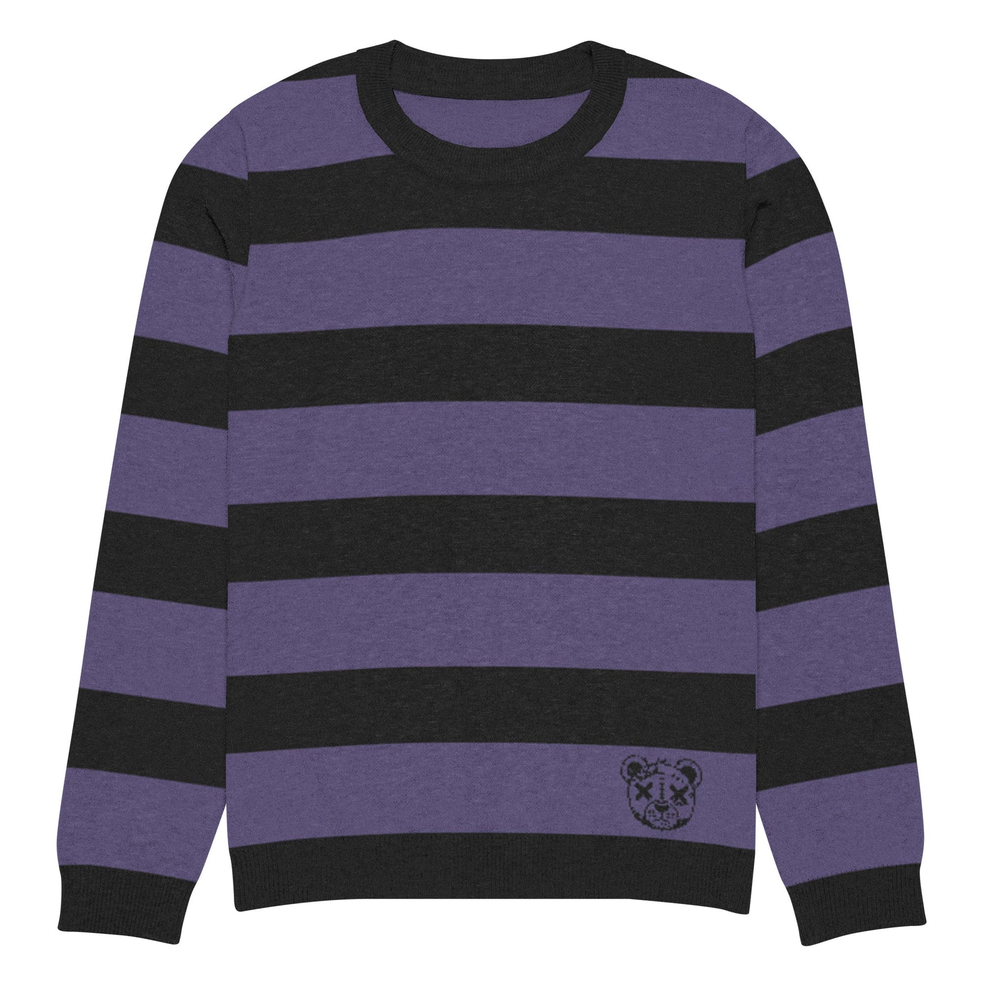 Striped Knitted Crew Neck Sweater - Graphic Punks