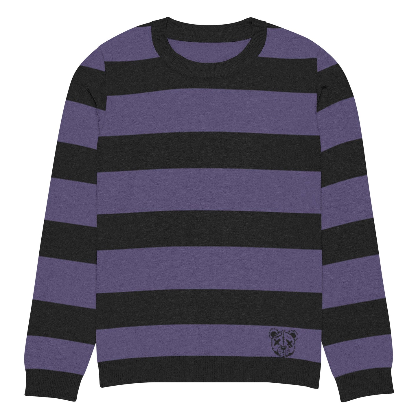 Striped Knitted Crew Neck Sweater - Graphic Punks