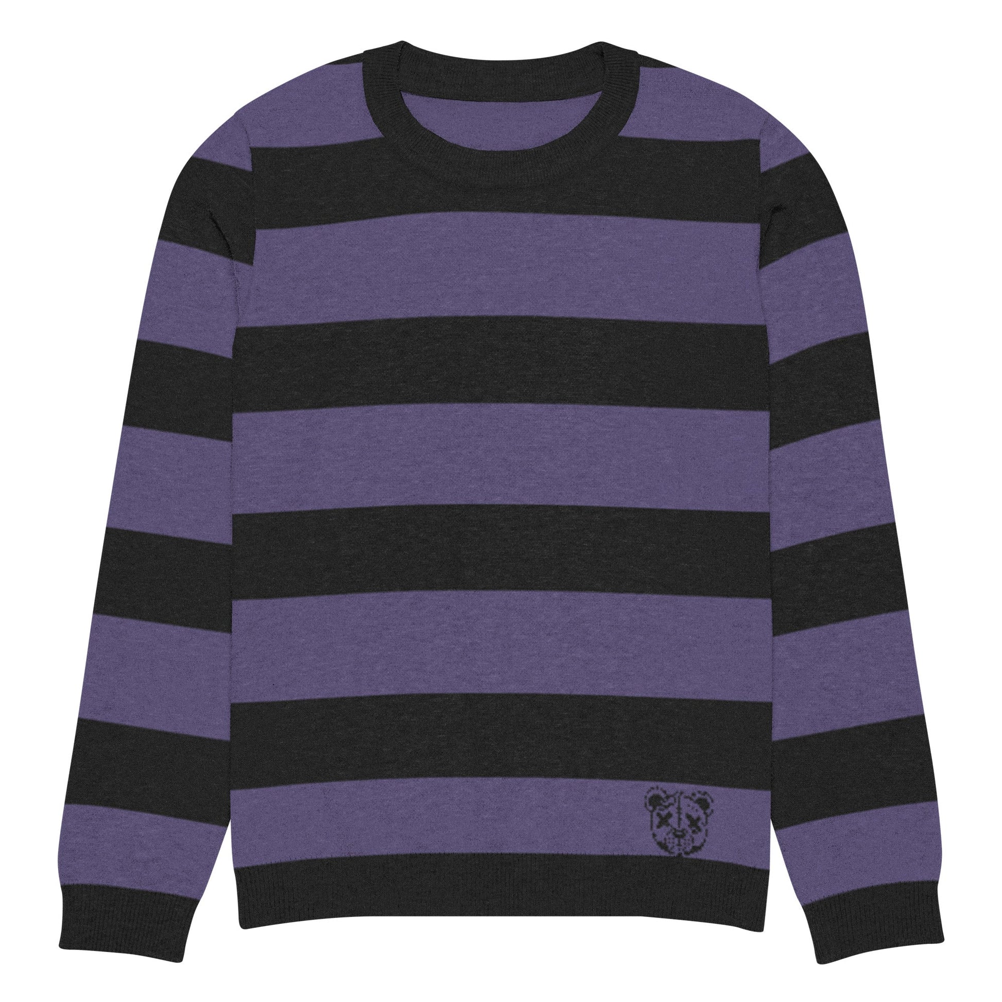 Striped Knitted Crew Neck Sweater - Graphic Punks