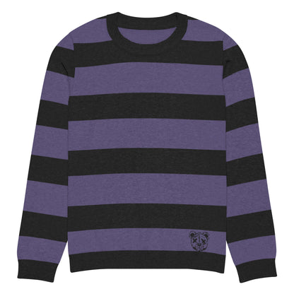 Striped Knitted Crew Neck Sweater - Graphic Punks