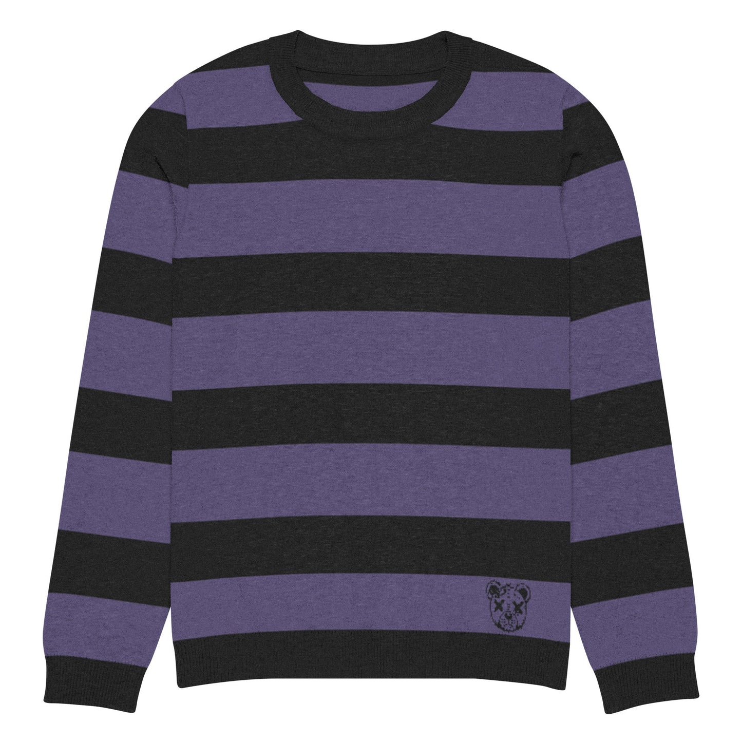 Striped Knitted Crew Neck Sweater - Graphic Punks