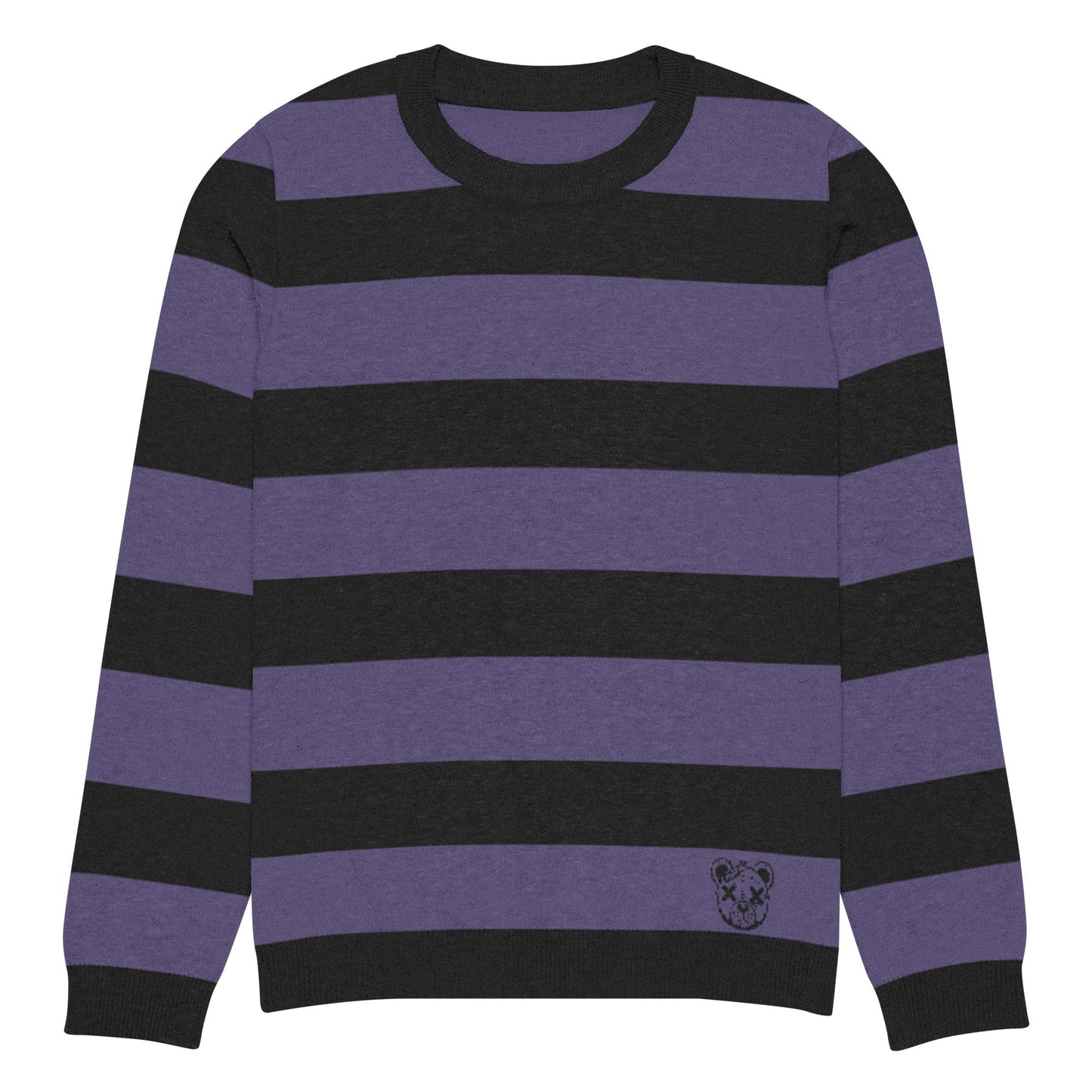 Striped Knitted Crew Neck Sweater - Graphic Punks