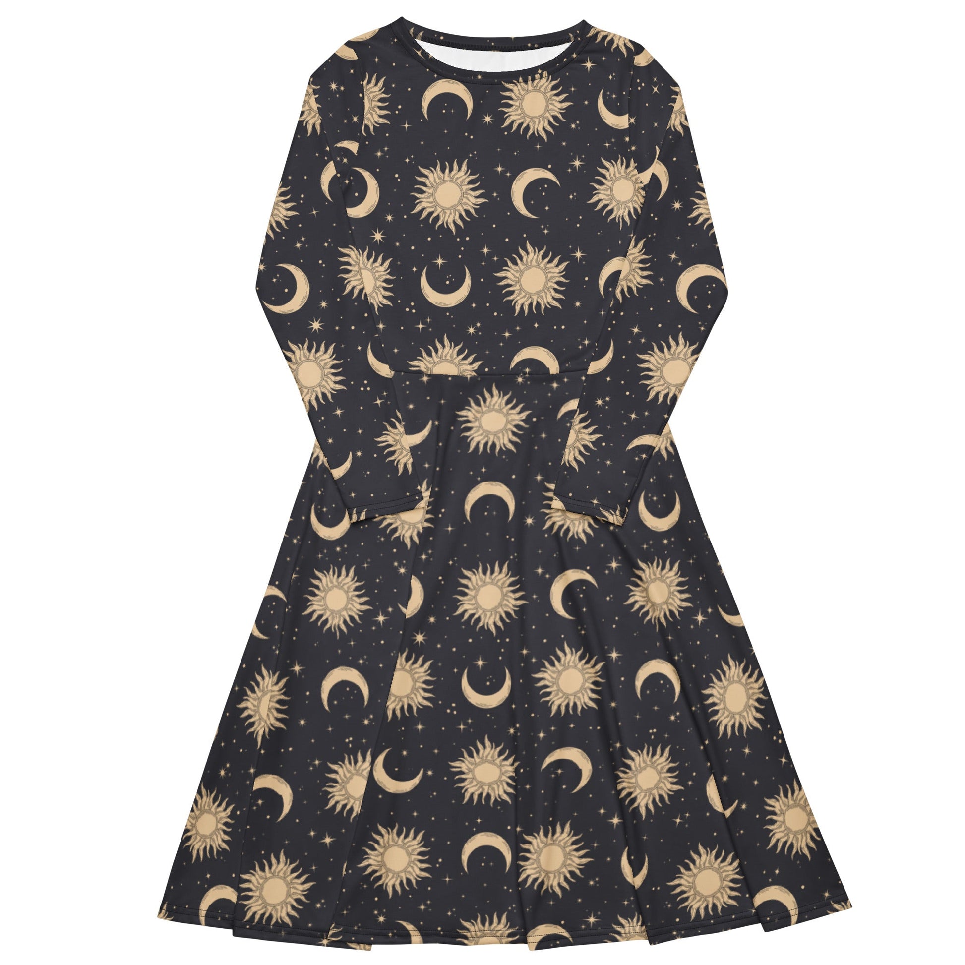 Sun and Moon Long Sleeve Midi Dress - Graphic Punks