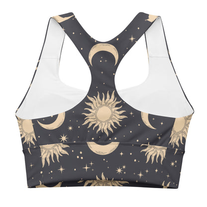 Sun & Moon Longline Sports Bra - Graphic Punks