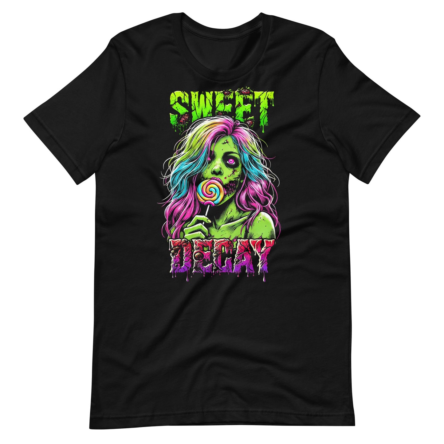 Sweet Decay: Lollipop Zombie Girl Unisex t-shirt - Graphic Punks