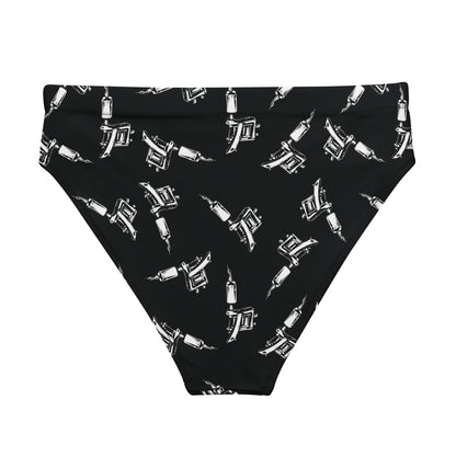 Tattoo Machine High - Waisted Bikini Bottom - Graphic Punks