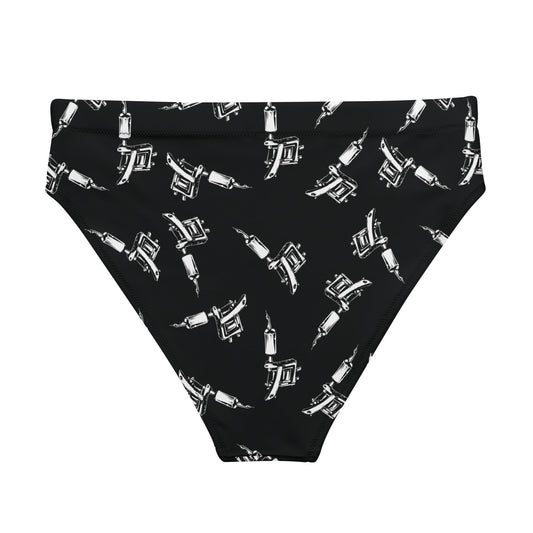 Tattoo Machine High - Waisted Bikini Bottom - Graphic Punks