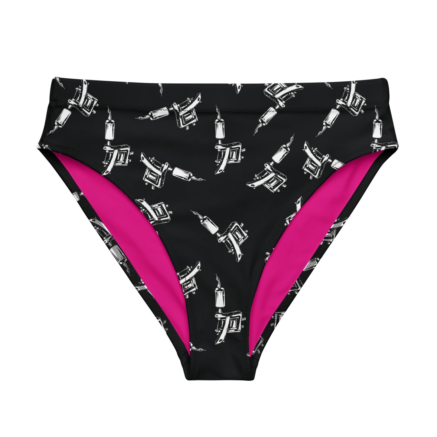 Tattoo Machine High - Waisted Bikini Bottom - Graphic Punks