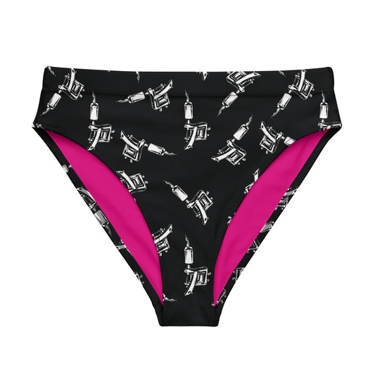 Tattoo Machine High - Waisted Bikini Bottom - Graphic Punks