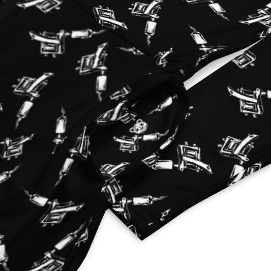 Tattoo Machine Long Sleeve Midi Dress - Graphic Punks