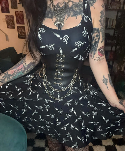 Tattoo Machine Skater Dress - Graphic Punks