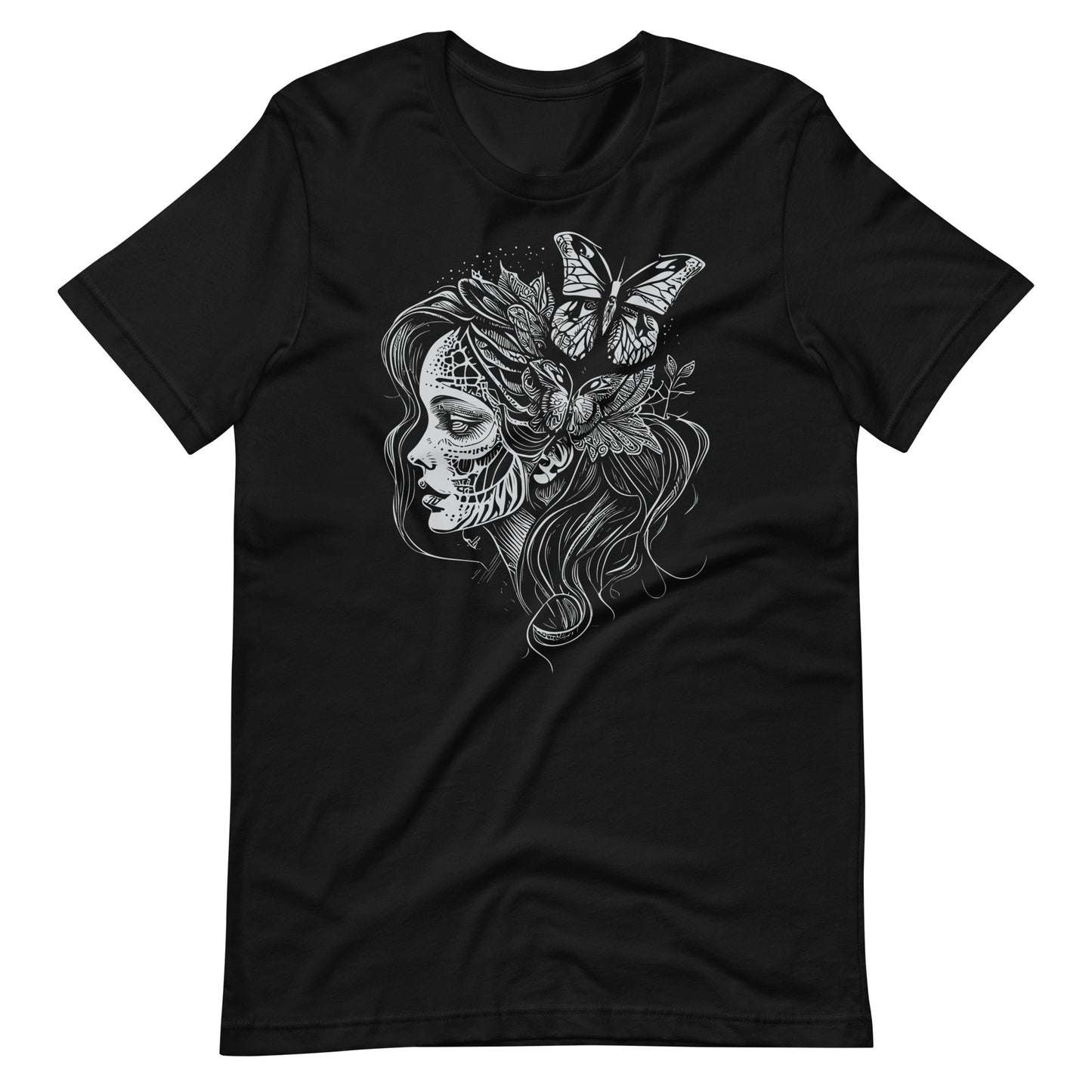 Tattooed Girl With Butterfly Unisex t - shirt - Graphic Punks