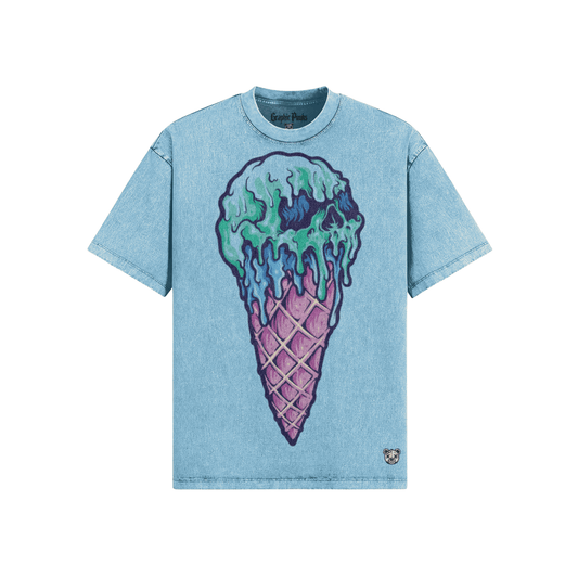 Toxic Scoop Snow Washed Oversized Tee - Graphic Punks