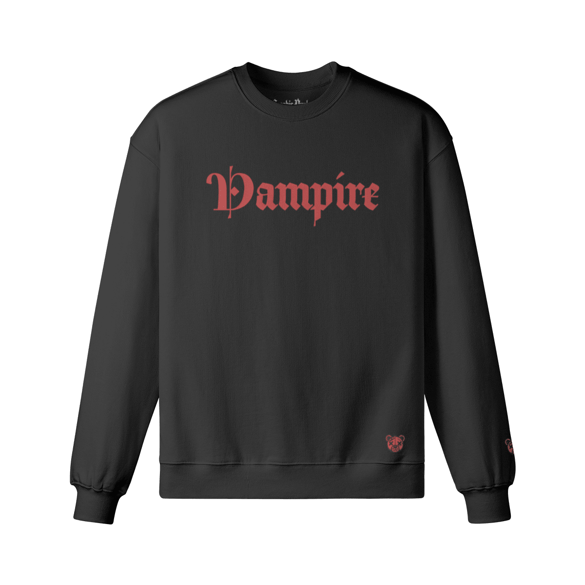 Vampire Embroidered Oversized Sweatshirt - Graphic Punks