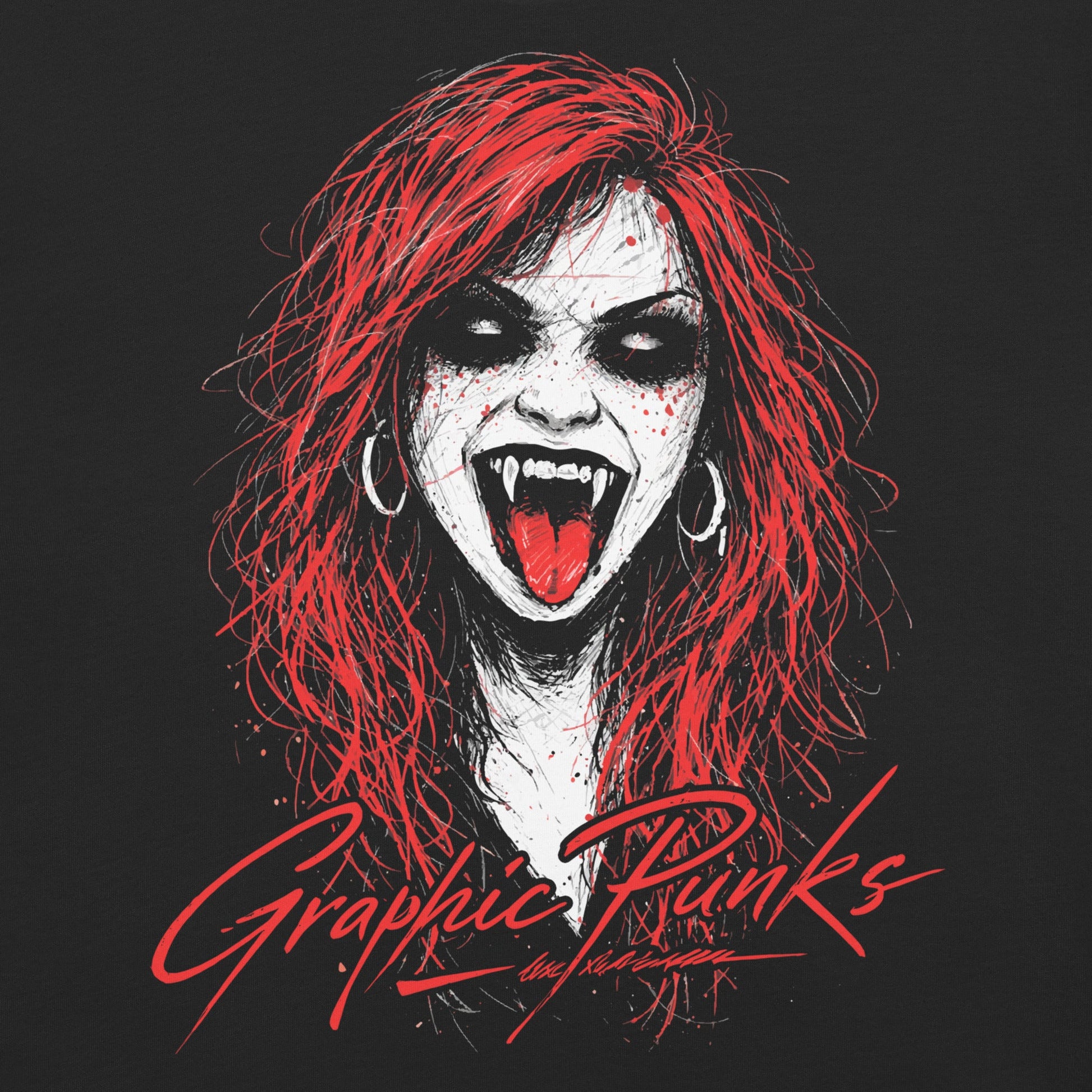 Vampiress Garment - Dyed Heavyweight T-Shirt - Graphic Punks