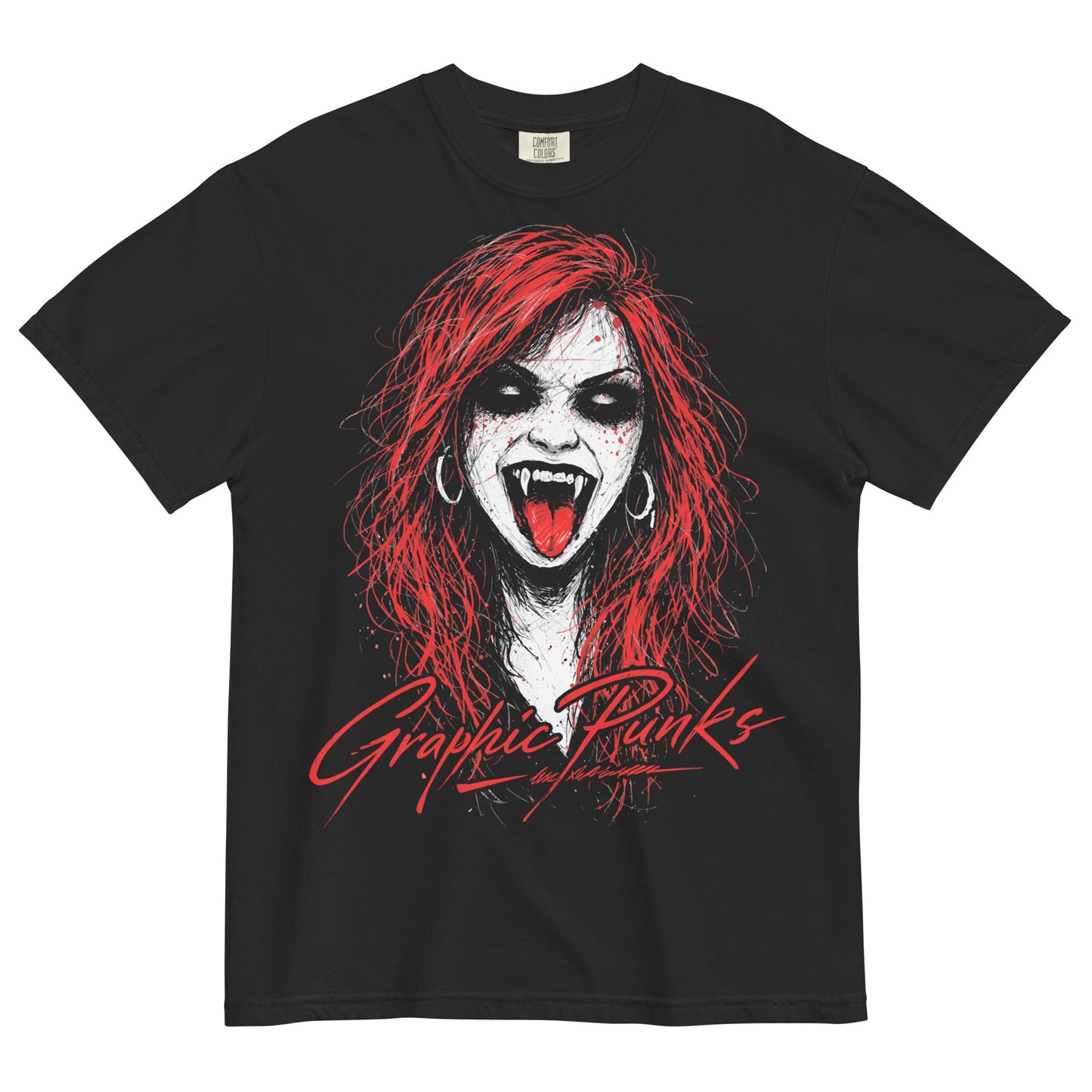 Vampiress Garment - Dyed Heavyweight T-Shirt - Graphic Punks