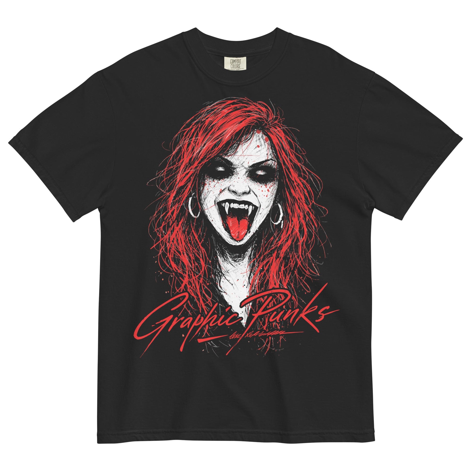 Vampiress Garment - Dyed Heavyweight T-Shirt - Graphic Punks
