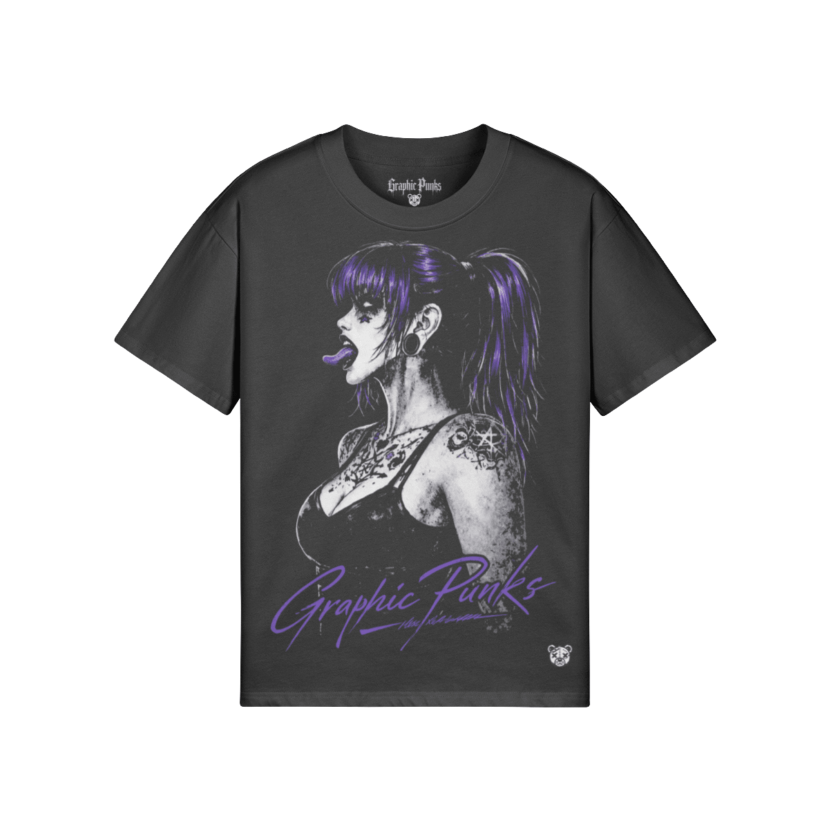 Violet Curse Oversized Tee - Graphic Punks