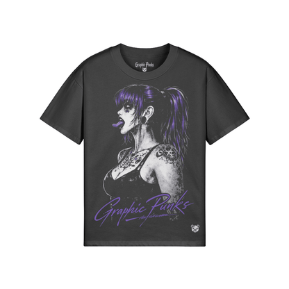 Violet Curse Oversized Tee - Graphic Punks