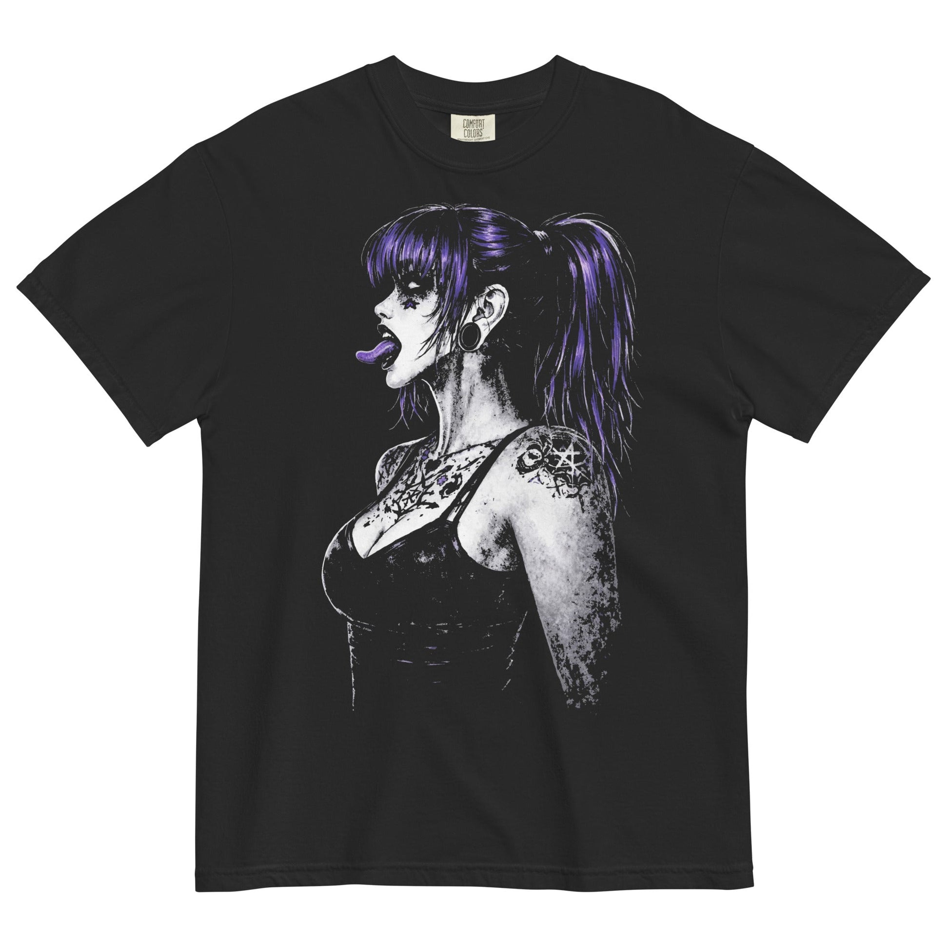 Violet Kiss Garment - Dyed Heavyweight T-shirt - Graphic Punks