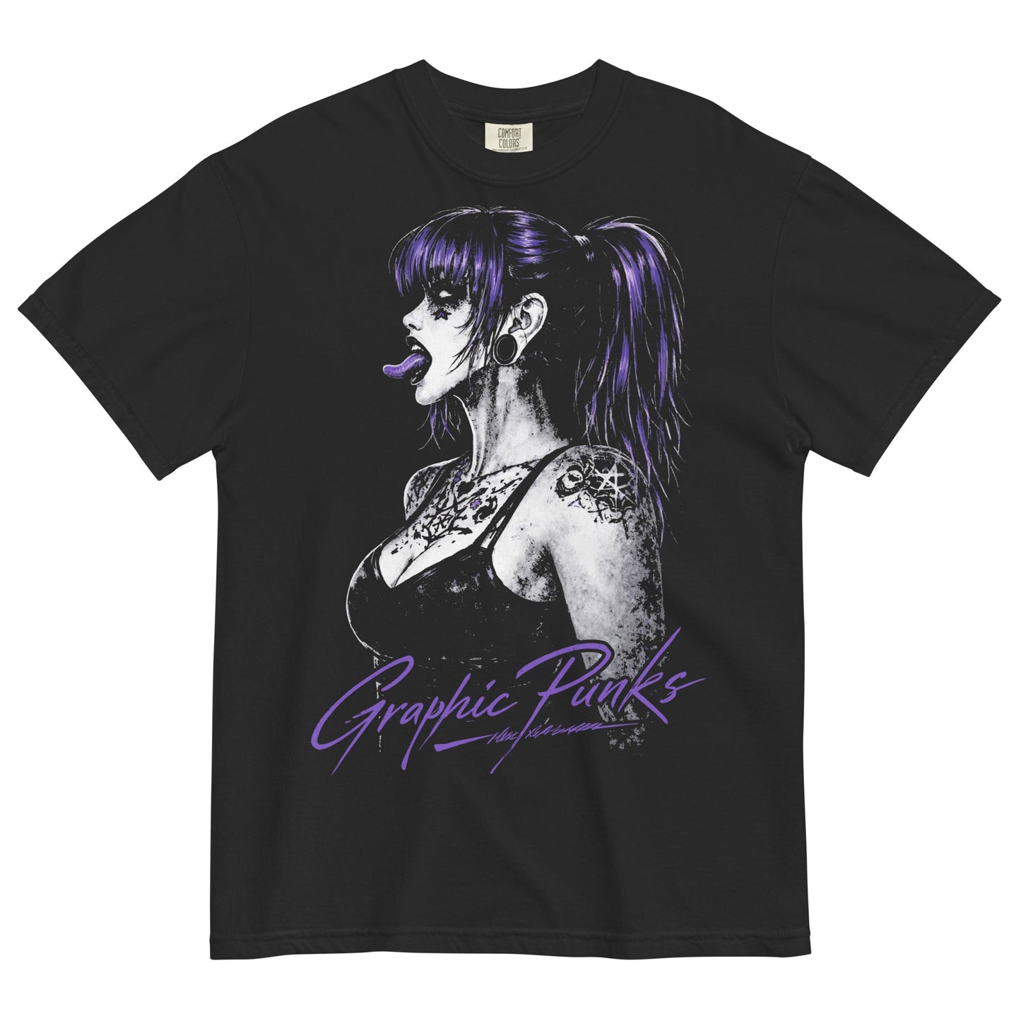 Violet Kiss Garment - Dyed Heavyweight T-shirt - Graphic Punks