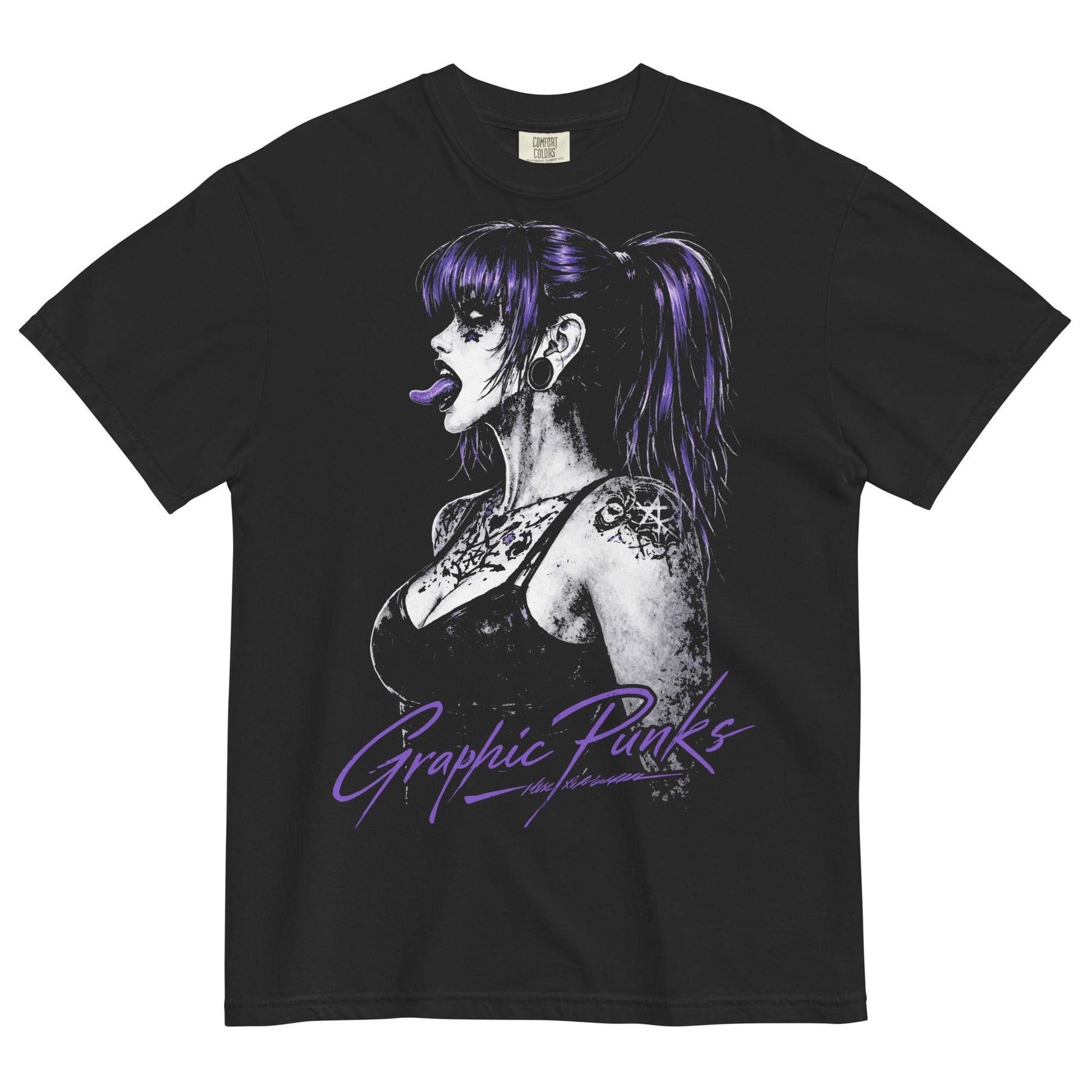 Violet Kiss Garment - Dyed Heavyweight T-shirt - Graphic Punks