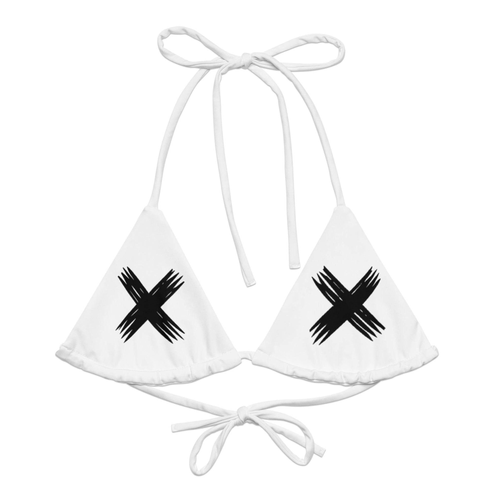 X String Bikini Top (White) - Graphic Punks