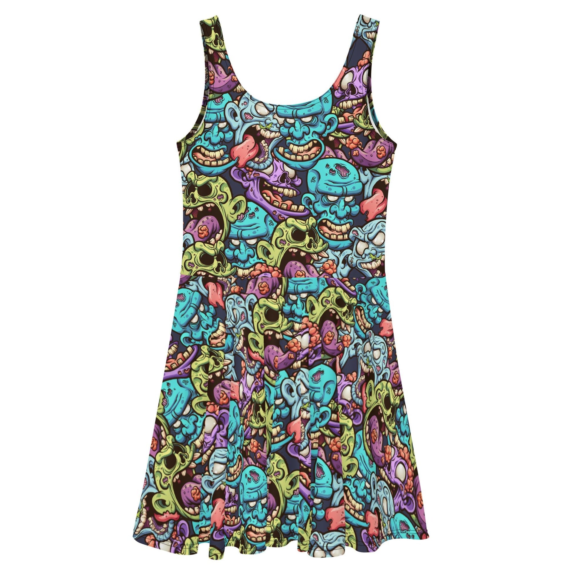 Zombie Heads Skater Dress - Graphic Punks