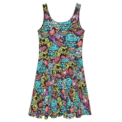 Zombie Heads Skater Dress - Graphic Punks