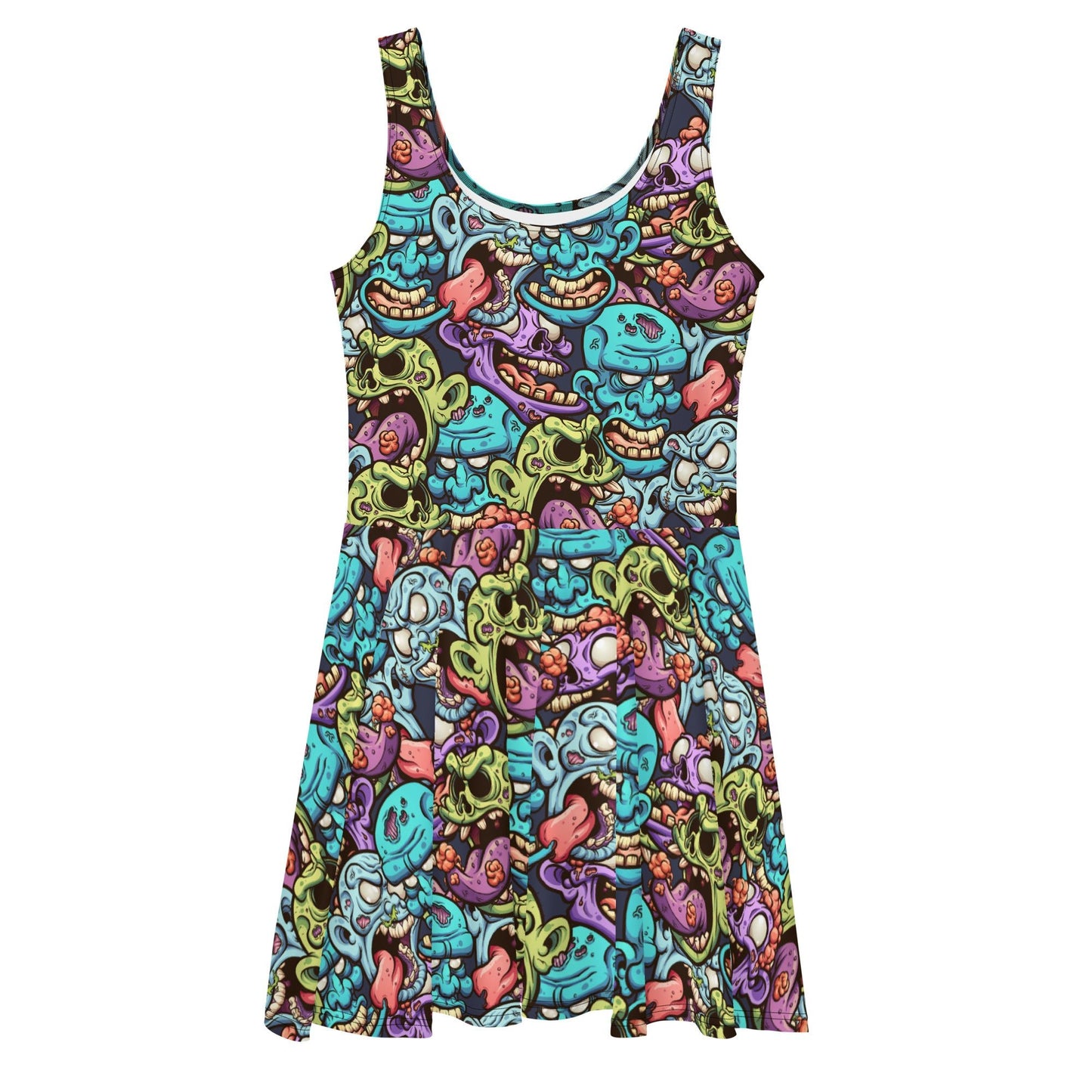 Zombie Heads Skater Dress - Graphic Punks