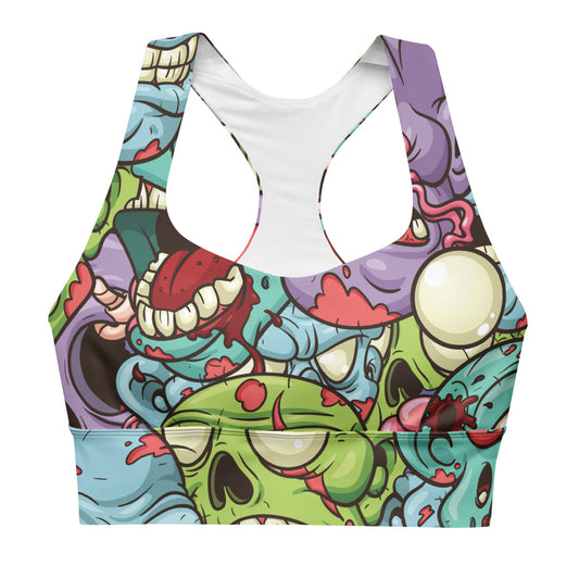 Zombie Longline Sports Bra - Graphic Punks